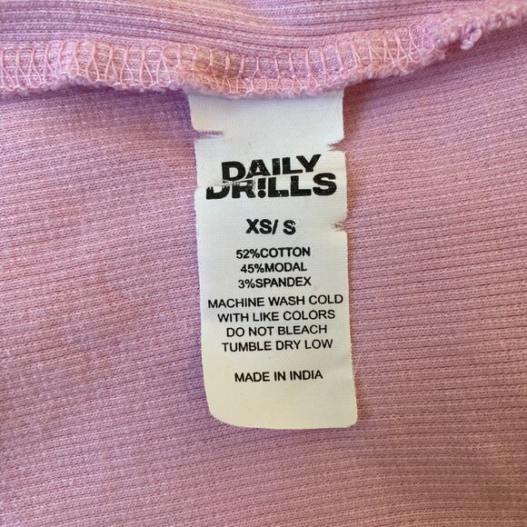Daily Drills Logo Ribbed Tank Pink - Picture 6 of 8